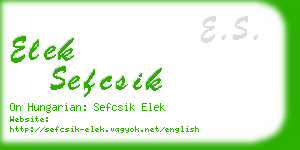 elek sefcsik business card